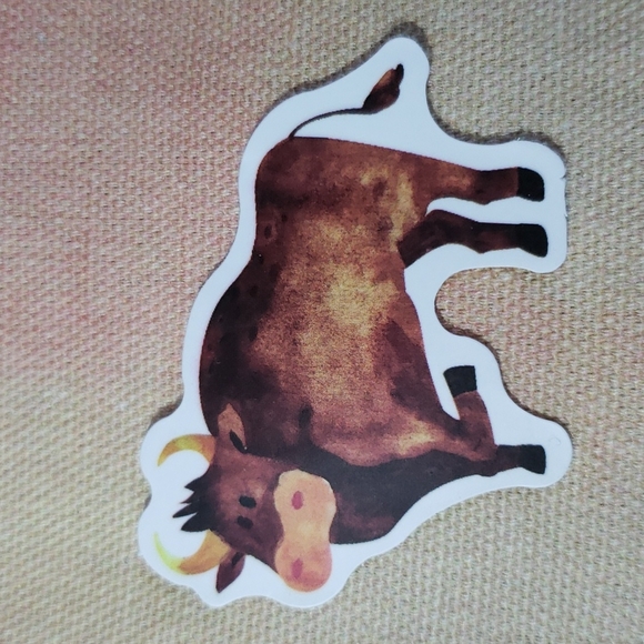 (Q) Bull Sticker Western Farmhouse Decor Cow Cattle - Picture 1 of 4
